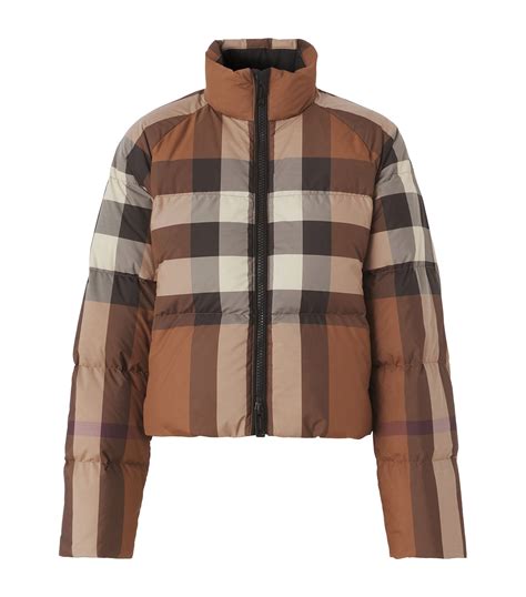 burberry cropped jackets|Burberry check cropped puffer jacket.